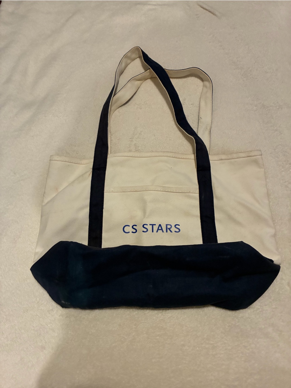 CS Stars Cream and Navy Canvas Tote Bag